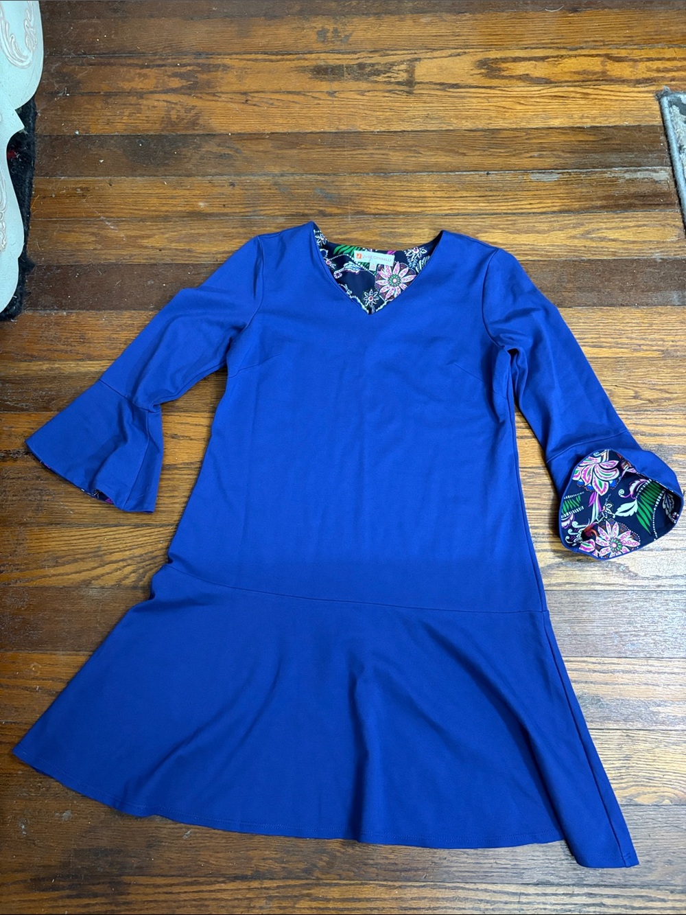 Jude Connally Royal Blue Lara Drop Waist swing Dress women’s size small